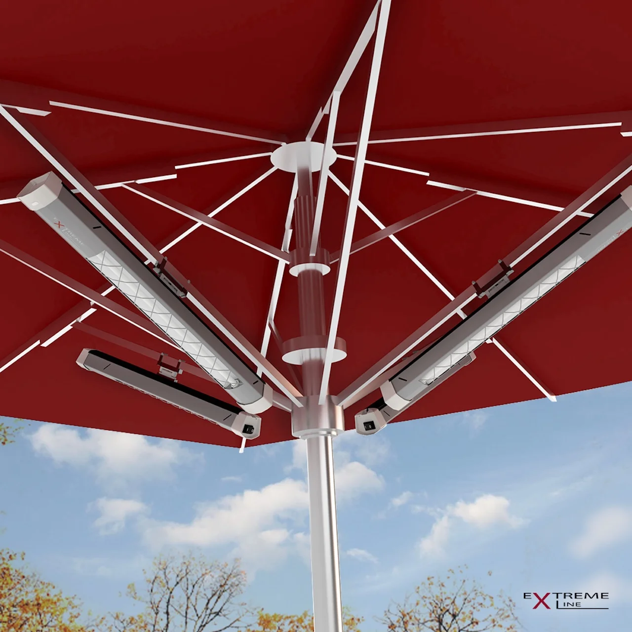 J&S Infratec - Infrarotheizung unter dem Sonnenschirm